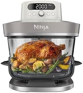 Ninja Crispi Pro Glass Air Fryer, 6-in-1, Bone, AS101LG | Max crisp, air fry, bake, roast, recrisp, dehydrate, 1800W, 450F max, 6Qt, 2.5Qt containers