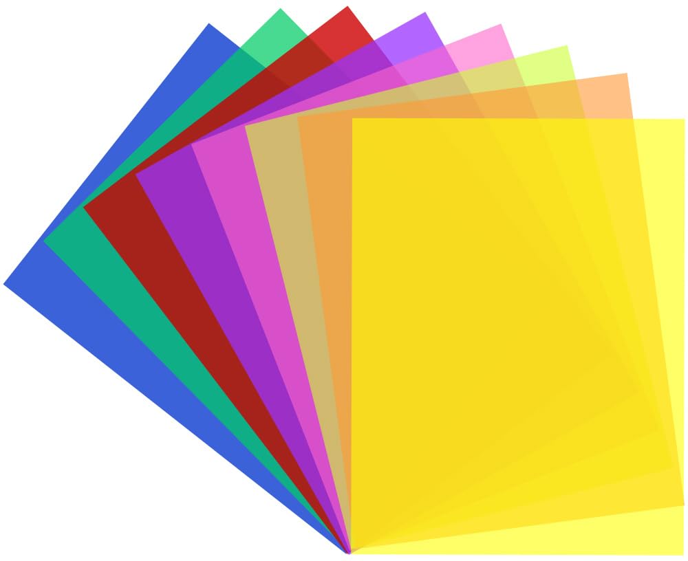 MIETONG 8PCS Dyslexia Overlays A4 Coloured Overlays for Dyslexia - Reading Ruler
