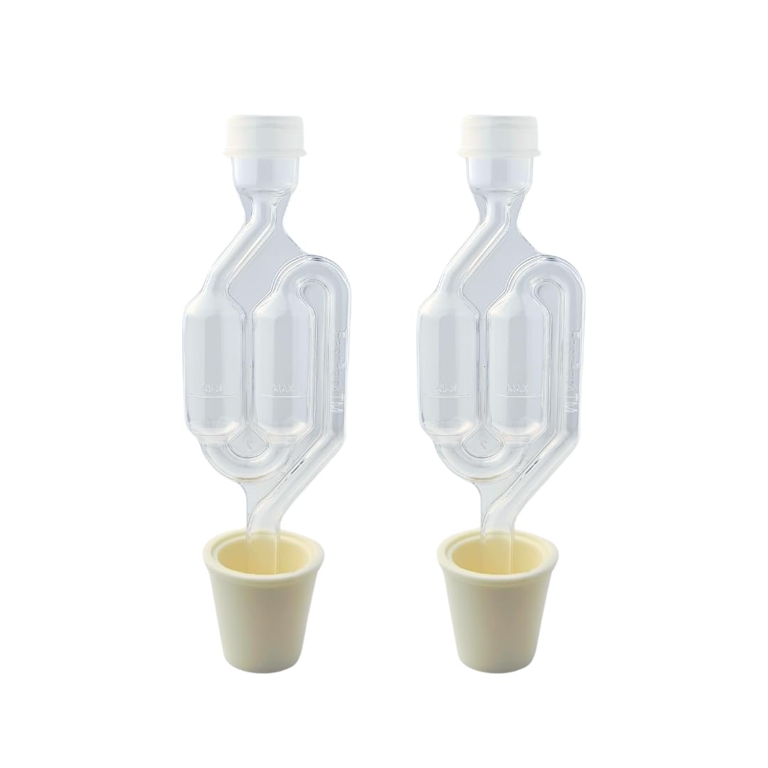Fastrack Twin Bubble Airlock and Carboy Bung (2-Pack) | Fermentation Airlocks fo
