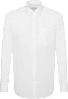 Seidensticker Men's Business Shirt - Regular Fit - Non Iron - Kent Collar - Long Sleeve - 100% Cotton