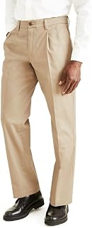 Dockers Men's Classic Fit Signature Khaki Lux Cotton Stretch Pants-Pleated (Regular and Big & Tall) Casual