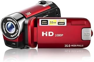 Video Camera Camcorder, 1080P 16MP DV Camera Vlogging Recorder, 2.7in TFT 270 Degree Rotatable 16X Zoom Digital Camera for Teens Students Boys Girls Gift (Red)
