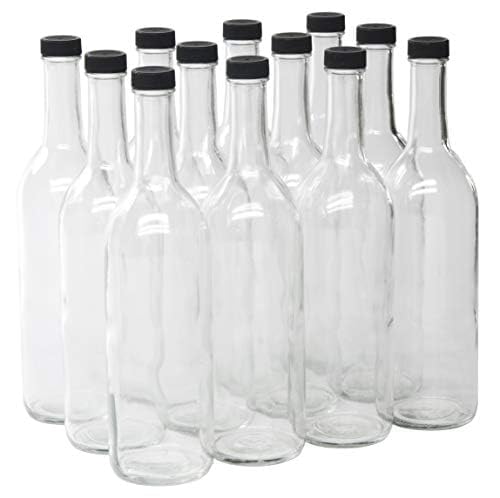 North Mountain Supply Glass Bordeaux Wine Bottles, 750ml, Case of 12, Clear | Ho