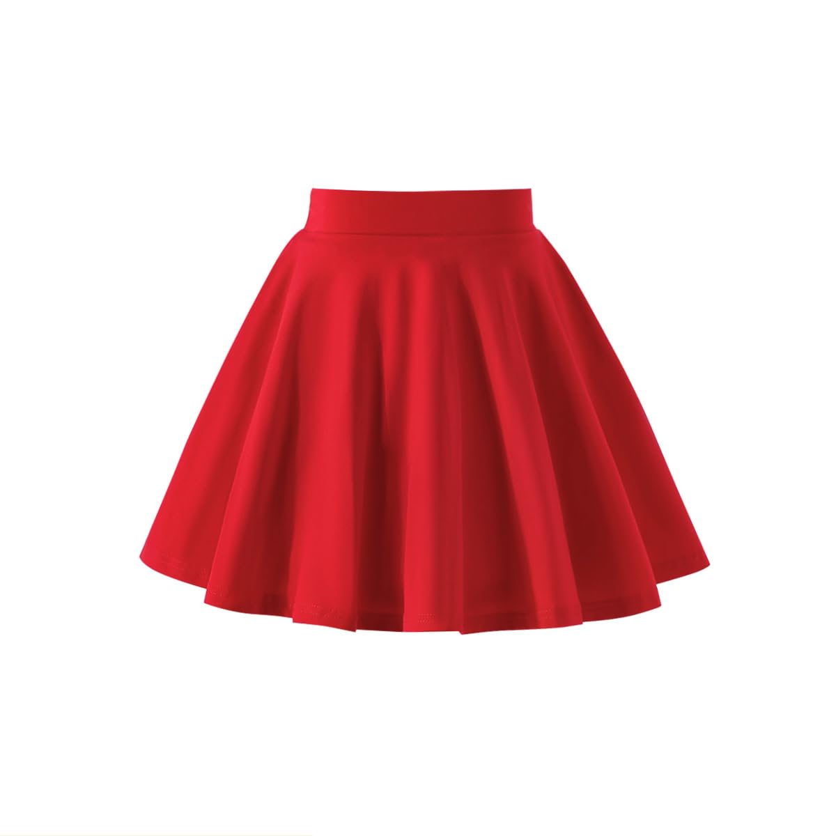 Girls Skater Skirt Elastic Waist Flared A-Line Cotton School Skirt