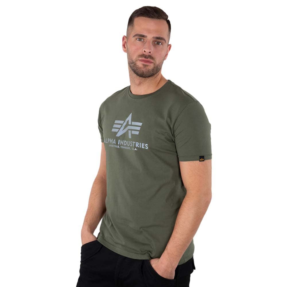 Alpha Industries Basic T-Shirt with Reflective Print for Men T-Shirt (Pack of 1)