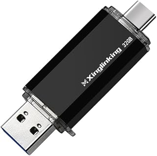 32GB USB Flash Drive USB C + USB A Dual Type C Memory Stick 2-in-1 Thumb Drive Jump Drive for Photos/Videos/Files (32GB)
