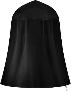 SUNSURE 48"x68" Garden Fountain Cover 420D Oxford Outdoor Waterproof Bird Bath Cover Fountain Statue Cover with Locking Drawstring Patio Fountain Protective Cover for Winter, Black (black)