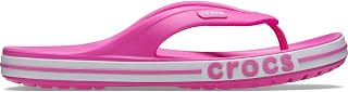 Crocs Bayaband for Men and Women | Casual Beach Sandals | Shower Shoes, Unisex Adult Flip Flops, Electric Pink, 42/43 EU