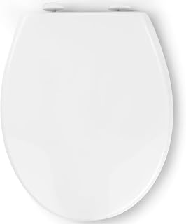 Pipishell Toilet Seat Soft Close with Quick Release, O Shape, White | One-Button Quick Release for Easy Cleaning, Simple Top Fixing, Adjustable Hinges, 4 Non-Slip Buffers, Universal O Shape