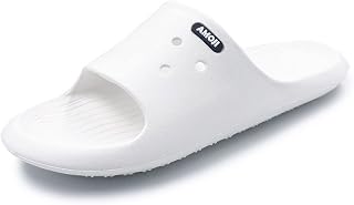 Amoji SS6818 Sandalias de ducha, sandalias deslizantes, pantuflas, silenciosas y ligeras, White, 28.0 cm