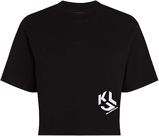 Karl Lagerfeld Jeans Women's Regular Cropped Monogram T-Shirt
