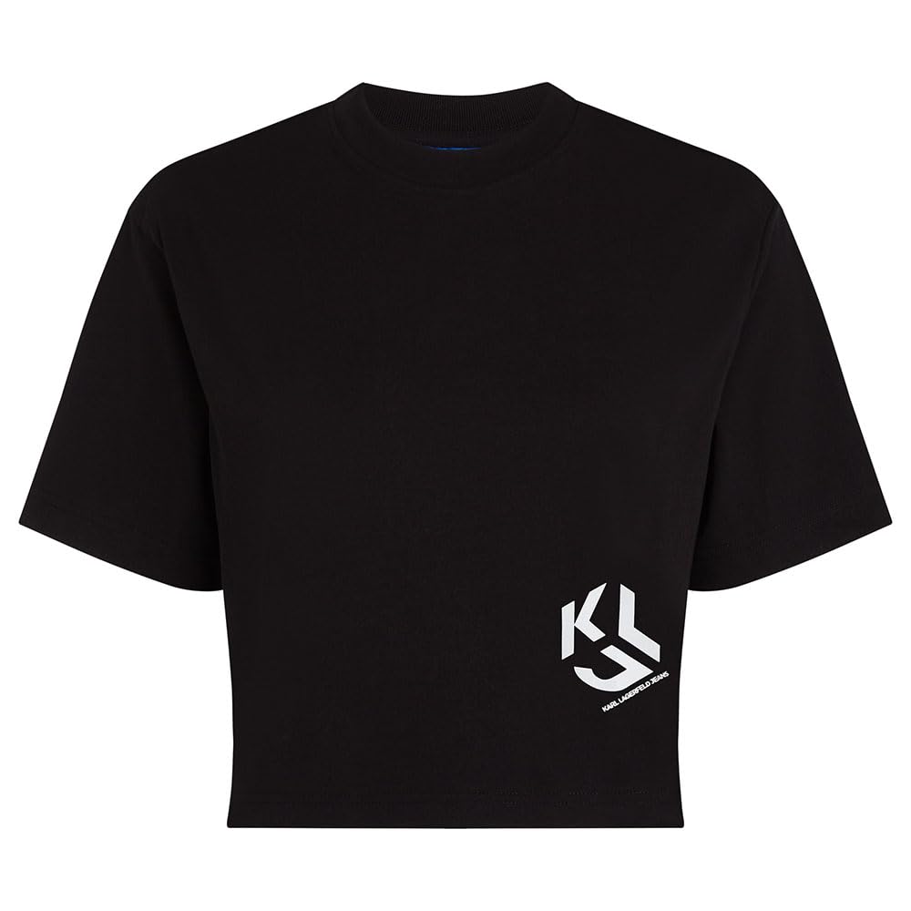 Karl Lagerfeld Jeans Women's Regular Cropped Monogram T-Shirt