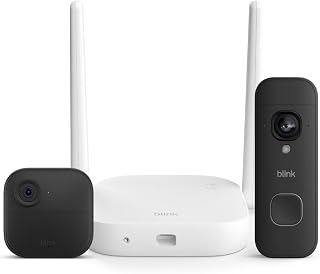 Blink Outdoor XR+ and Battery Doorbell 2K+ — Extended range wireless Outdoor 4 camera and 2K battery doorbell. Sync Module XR+ included — 1 camera system + doorbell