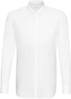 Seidensticker Men's Business Shirt – Classic Fit – Non-Iron – Kent Collar – Short Sleeves – 100% Cotton