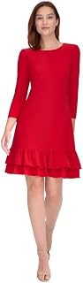 Tommy Hilfiger Women's Ruffle Hem Jersey Shift Mini Dress