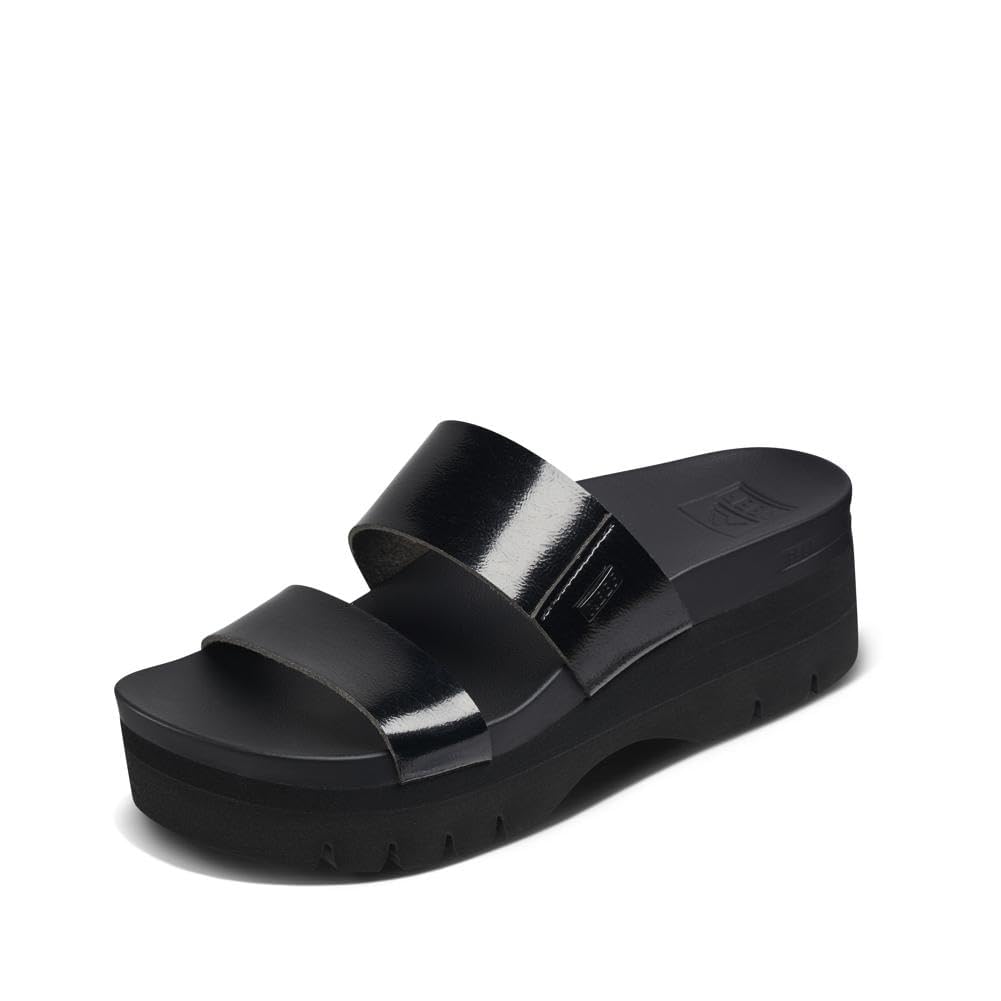 REEF Cushion Vista Higher Women's Sandal Black Patent 7.5