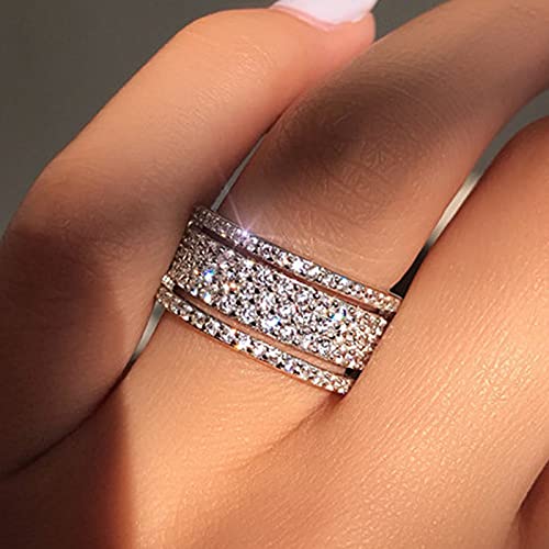 925 Sterling Silver Creative Micro Set Full Diamond Ring Shiny Full Diamond Ring