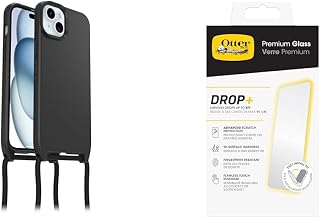 OtterBox MagSafe React Necklace Apple iPhone 15 Plus/iPhone 14 Plus – Black with Premium Tempered Glass Protector