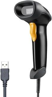 Eyoyo EYH2 Handheld USB Wired 2D 1D Barcode Scanner for POS Mobile Payment | Automatic QR Code Scanner PDF417 Data Matrix, Long USB Cable, for Convenience Store, Supermarket, Warehouse