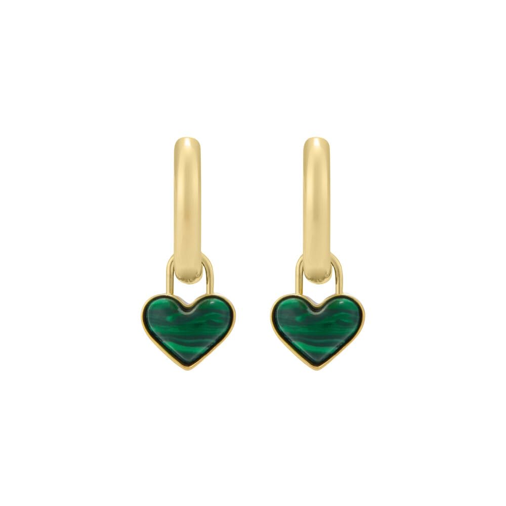 Fossil Women's gold stainless steel earrings with hoop closure