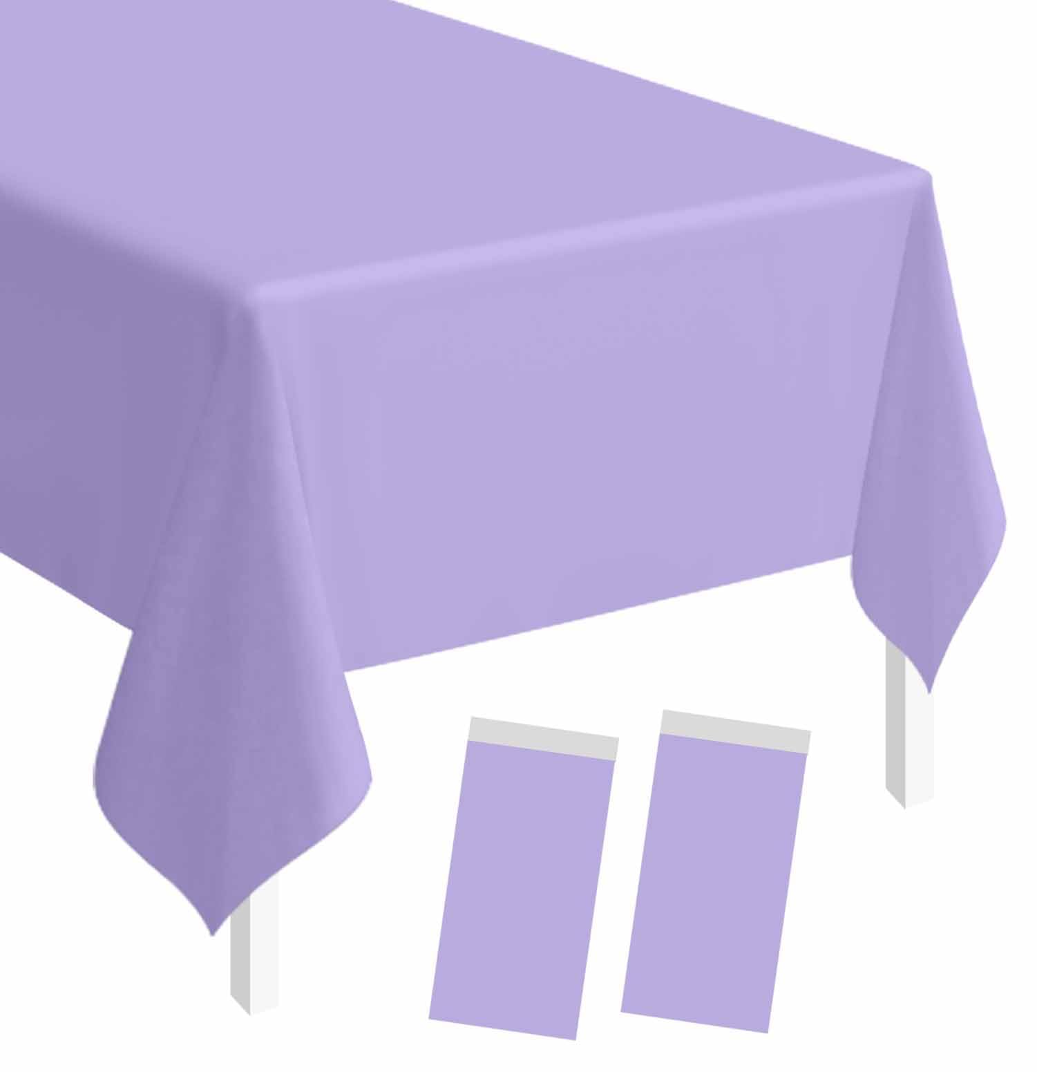 SietDESEO Confezione da 2 tovaglie monouso viola chiaro rettangolari in plastica
