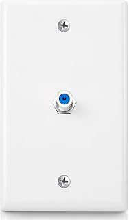 Weewooday 1 Pcs 1 Port TV Cable Wall Plate with F Connector, Blue