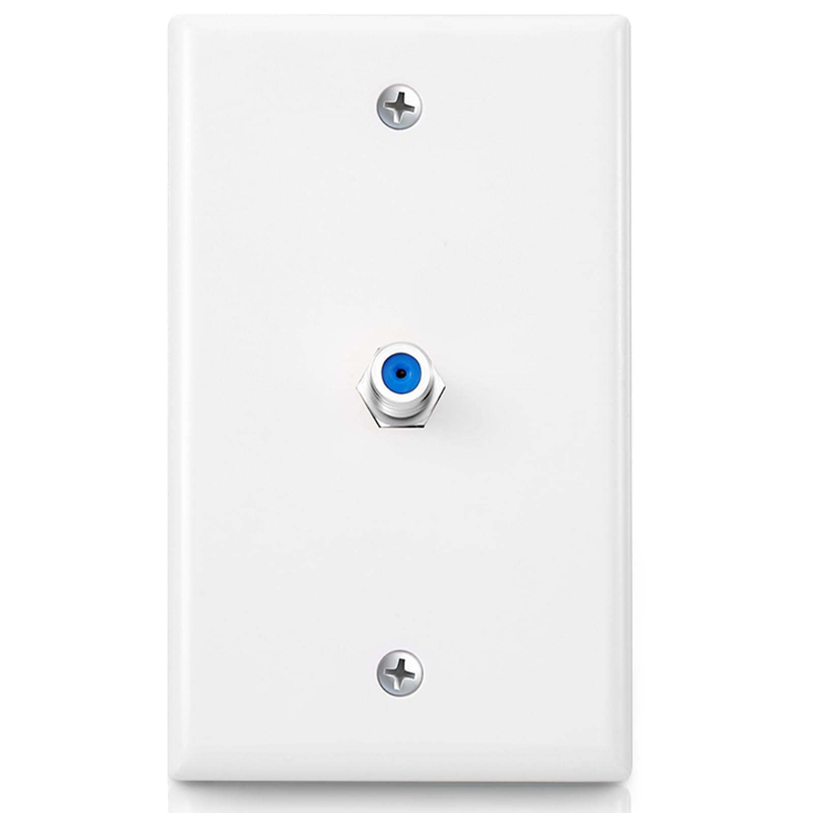 Weewooday 1 Pcs 1 Port TV Cable Wall Plate with F Connector, Blue
