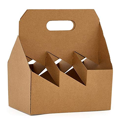 ICE N COLD 6pk Wine Bottle Carrier (Kraft, 60) | Fits 750 ml Bottles or 22oz Bee
