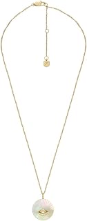 FOSSIL Women's goldfarbene Edelstahlkette mit Karabinerverschluss Runde Halskette mit Anhängern