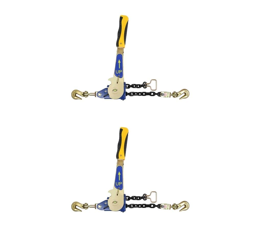 Mytee Products 2 Pack 5/16"-3/8" Easy Ratchet Chain Binder with Grab Hooks & 540