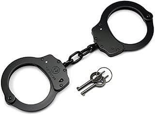 VIPERTEK Double Lock Steel Police Edition Professional Grade Handcuffs (Black)