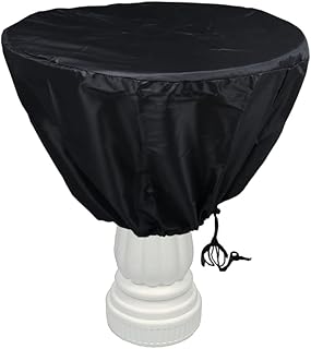 SUNSURE Bird Bath Cover Patio Garden Fountain Cover for Winter Heavy Duty Waterproof Outdoor Living Covers with Locking Drawstring for Fountain Statue Round Bird Bath (35" Dx24 H)