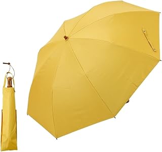 Ogawa 38018 Sun Umbrella, 2 Tier Folding, Long Umbrella, For Rain or Shine, Hand Opening, 19.7 inches (50 cm), Hippo Print Store, Wisteria Yellow/Taupe, Over 99% UV Reduction & Light Blocking Rate, Heat Insulation, Water Repellent, Stretchable Bag, Safety Cover, UV Protection, Unisex Gift