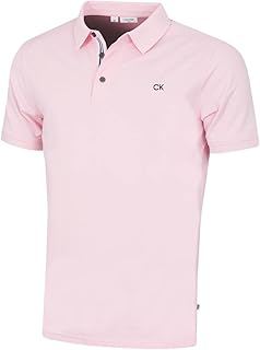 Calvin Klein Men's 2026 Golf Campus 3 Button Polo Shirt Ribbed Collar