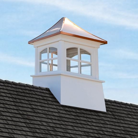 Good Directions Beacon Hill Cupola, 18" x 18" x 27", White PVC Vinyl with Copper