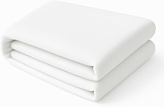 Flat Sheet Bed Linen Soft Easy Care PolyCotton Blend Plain Dyed Flat Bed Sheet (Super King, White)