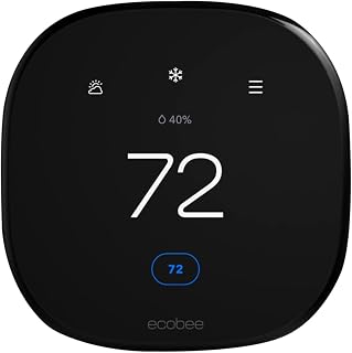 ecobee Smart Thermostat Enhanced Compatible with Alexa (Renewed) Black