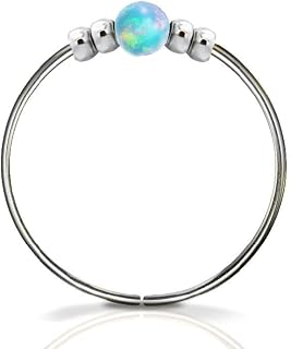 Tiny Opal Nose piercing Hoop