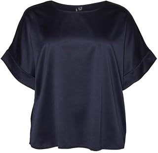 Vero Moda Curve Vmcmerle Wvn Ga Noos Cur 2/4 O-Neck Top Top Mujer
