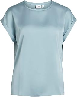 Vila Women's Viellette S/S Satin Top/Su-Noos T-Shirt