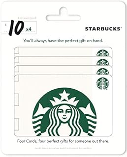 Starbucks Physical Gift Card | Multipack of 4 x $10 - $40