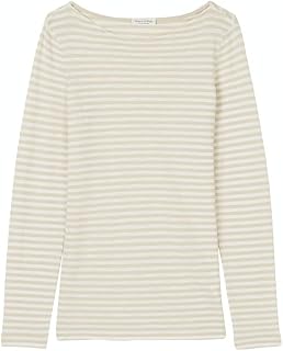 Marc OPolo Women's Striped Boat Neck Long Sleeve T-Shirt, Multi/Off-White, S
