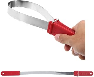 Stainless Steel Animal Equine Sweat Scraper Shedding Blade,Double-Sided Shedding Blade,Horse Sweat Scraper Horse Grooming Brushes Combs Single Metal Shedding Blade（Red）
