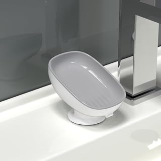 Soap Holder Sink Self Draining Soap Holder Suction Cup Bar Soap Holder for Kitchen Bathtub Removable Easy Clean