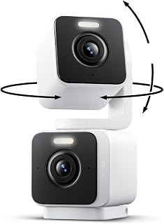 WYZE Duo Cam Pan Indoor/Outdoor IP65 2K 360° Pan/Tilt Smart Home Security Camera with Color Night Vision, Compatible with Alexa & Google Assistant, White