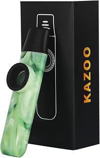 Jade Style Kazoo, Adjustable Tone Professional ABS Resin Kazoo with Five Flute Diaphragms and Sling for Music Enthusiasts (Green)