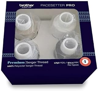 Brother Premium Serger Thread Assortment, 4 Spools, White/Pearl Grey/Hi Taupe/Black