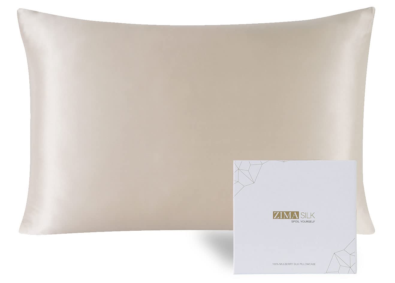 ZIMASILK Pure Mulberry Silk Pillowcase for Hair and Skin with Reinforced Hidden 