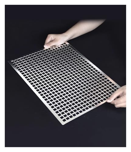 Stainless Steel Perforated Metal Sheets - 18x18cm Mesh Panel for Ventilation Gri