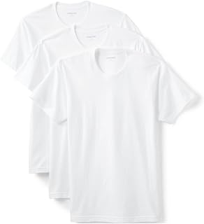 Lands' End Essentials Mens 3 Pack Premium Cotton Casual Regular Fit Crew Neck Tee